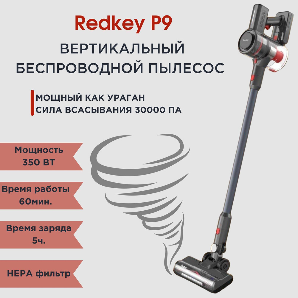 Беспроводной вертикальный пылесос Redkey P9 (Европейская версия)