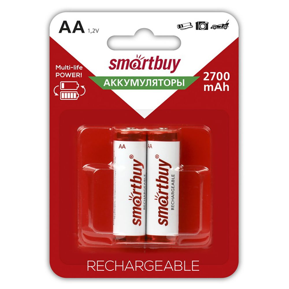 Аккумулятор Smartbuy AA (R6) 2700 mAh, 2 шт./уп. #1