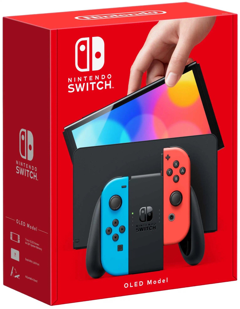 Игровая приставка Nintendo Switch OLED 64GB Неоновый/Синий/Красный Нинтендо Свитч  #1