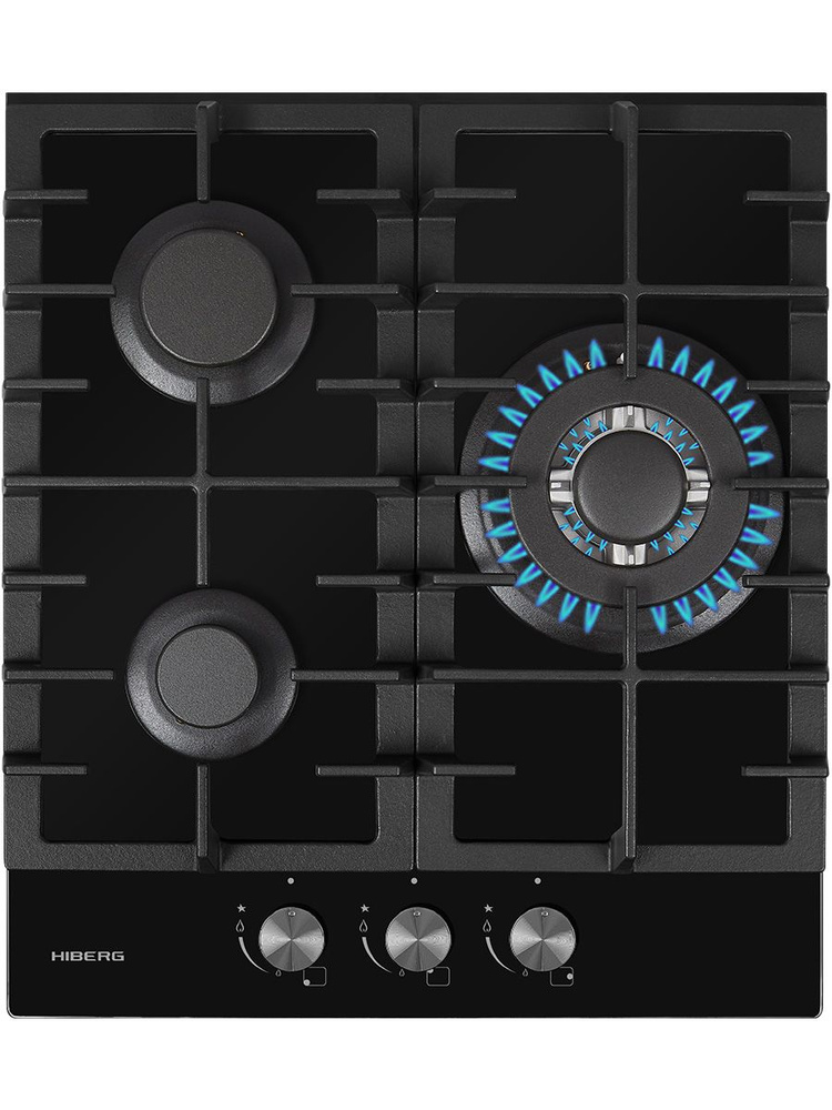 Газовая варочная поверхность HIBERG VM 4534 B, 3 конфорки ...