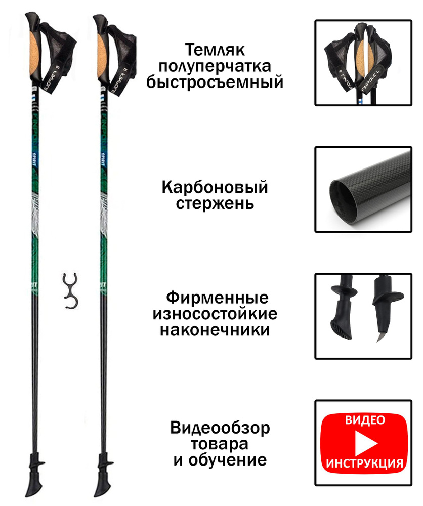 Finpole Палки для скандинавской ходьбы 105 см - купить с доставкой по ...