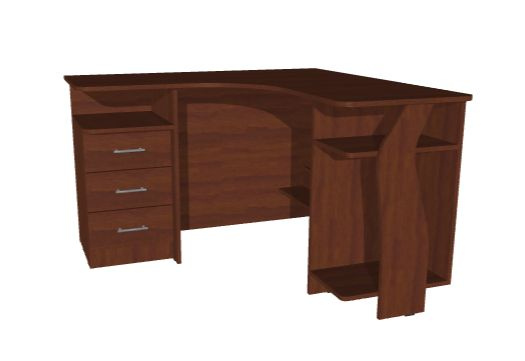 Компьютерный стол Офисный угловой стол ЭОС 5 с тремя выдвижными ящиками ...