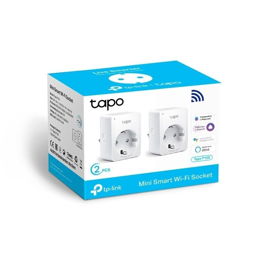 Умная розетка TP-Link Tapo P100 (2-pack) #1