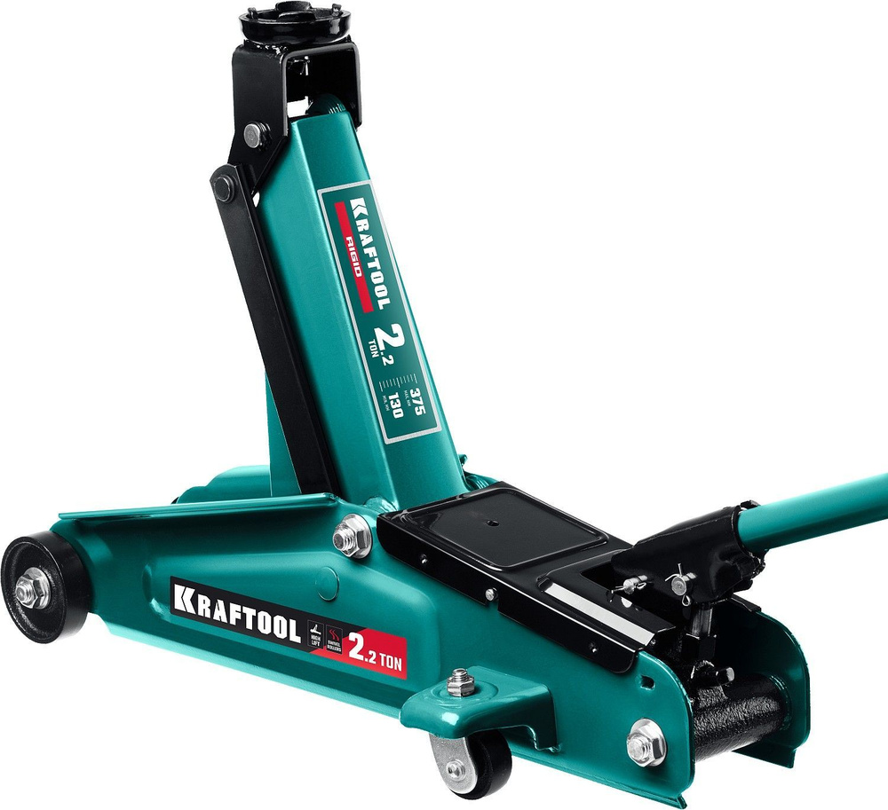 Подкатной домкрат с увеличенным подъемом KRAFTOOL RIGID, 2.2т, 130-375 ...