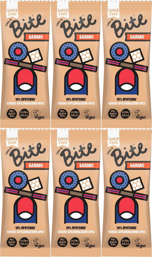 Батончик Bite Баланс фруктово-ореховый, комплект: 6 упаковок по 45 г  #1