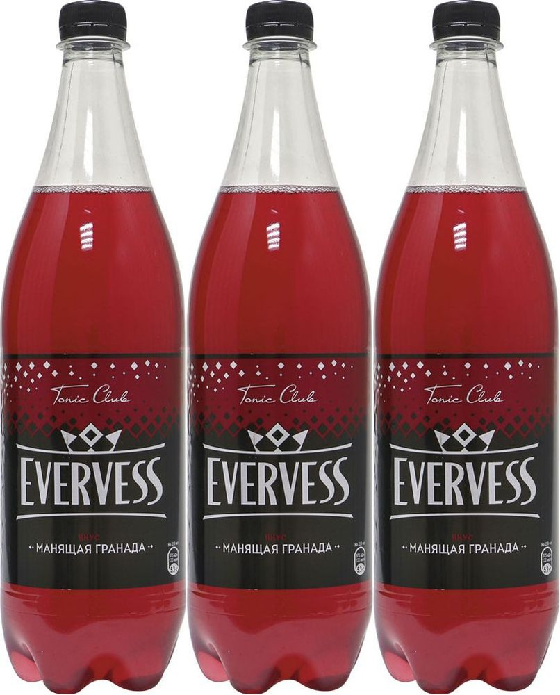 Газированный напиток Evervess Манящая Гранада гранат среднегазированный, комплект: 3 упаковки по 1 л #1