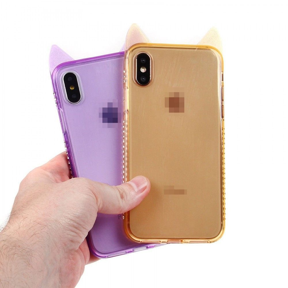 OEM Силиконовый чехол с ушками для iPhone X/XS, арт. 55011006 - купить с  доставкой по выгодным ценам в интернет-магазине OZON (908067552)