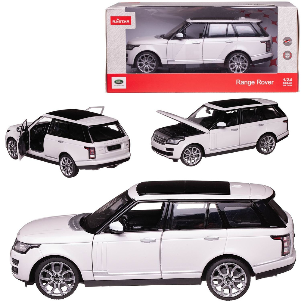 Машина металлическая 1:24 Range Rover, цвет белый, двери и капот  открываются - купить с доставкой по выгодным ценам в интернет-магазине OZON  (911076878)