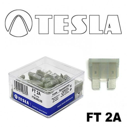 Предохранитель флажковый "норма" 2 ампера (уп. 50 шт) "Tesla" - купить ...