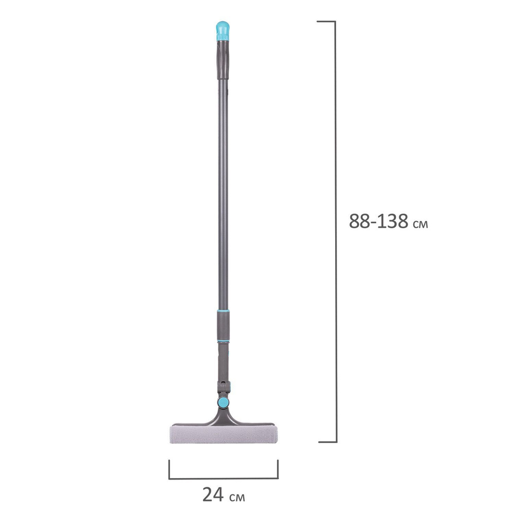 Окномойка вращающаяся со сгоном для мытья окон, телескопическая ручка 88-138 см, ширина 24 см, Laima #1