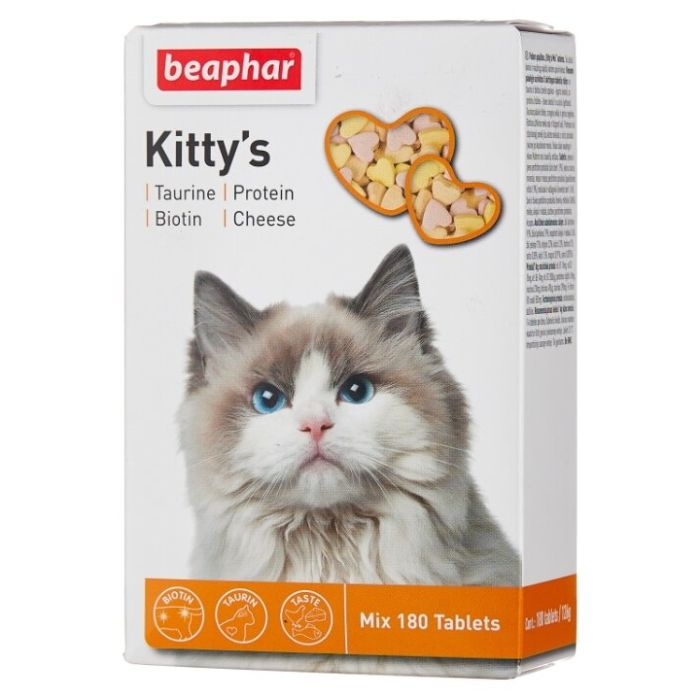 Кормовая добавка Beaphar "Kittys Mix" Витаминная смесь комплекс для кошек, 180 таблеток  #1