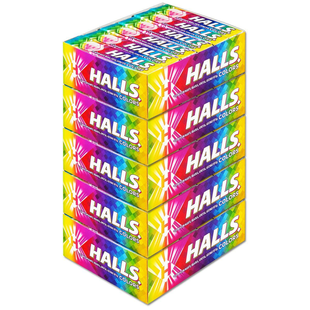 Леденцы Halls "Colors" ассорти (яблоко, манго, арбуз, лесные ягоды), 25 г, 60 шт.  #1