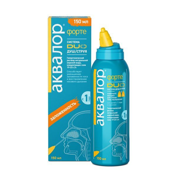 Средство для промывания полости носа система DUO Форте Аквалор спрей ...