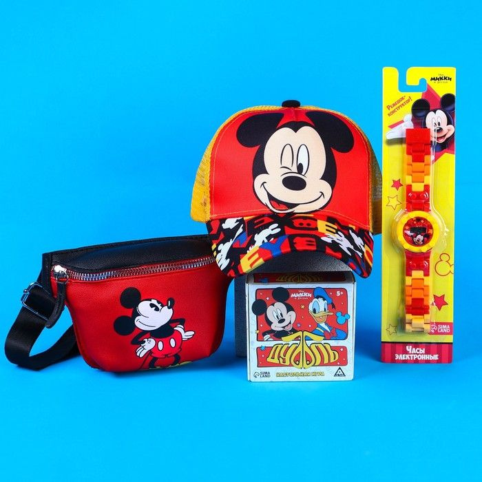 Disney Подарочный набор Микки маус с часами 4 предмета #1