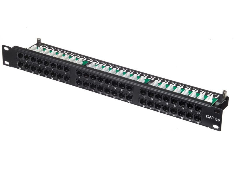 Патч-панель UTP, 19", 48 портов RJ45, cat.5е, 1U, Krone Type ...