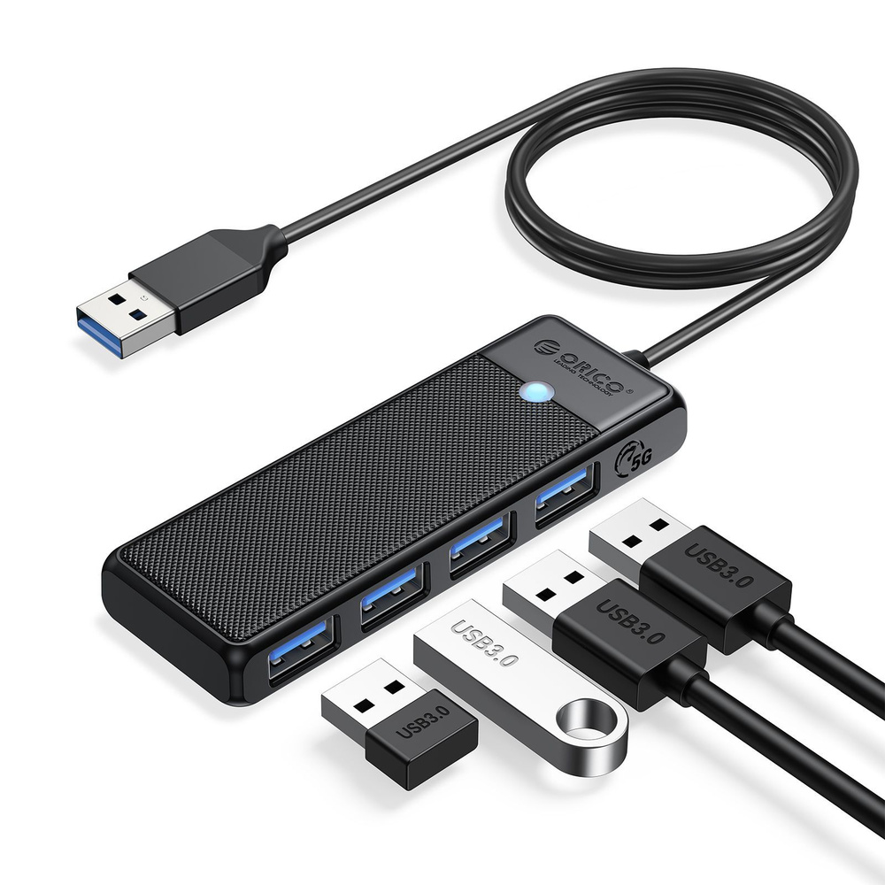 USB - хаб ORICO PAPW4A-U3 USB HUB 3.0, хаб USB, 4 порта USB-A, ЧЕРНЫЕ ...