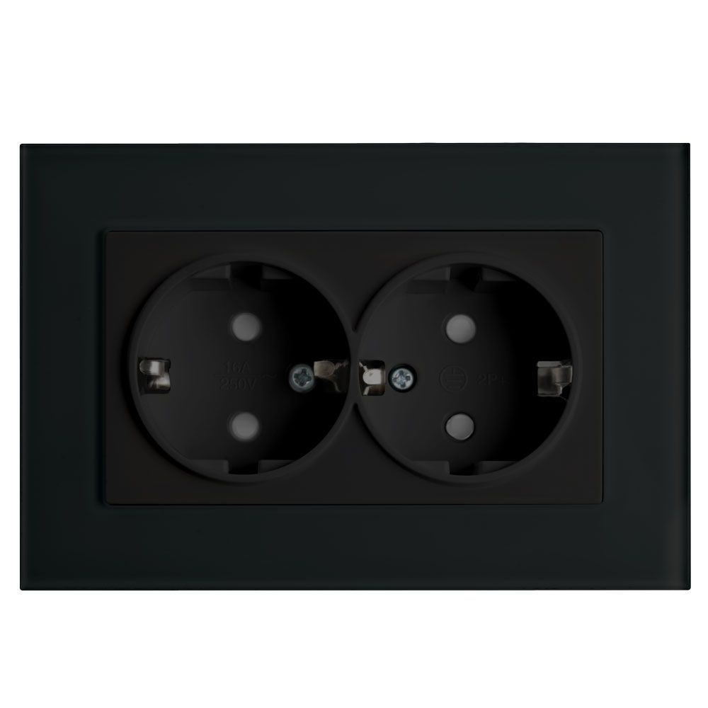 Розетка 2-местная c/з STEKKER, PST16-9011-03, с защитной шторкой, 250В ...