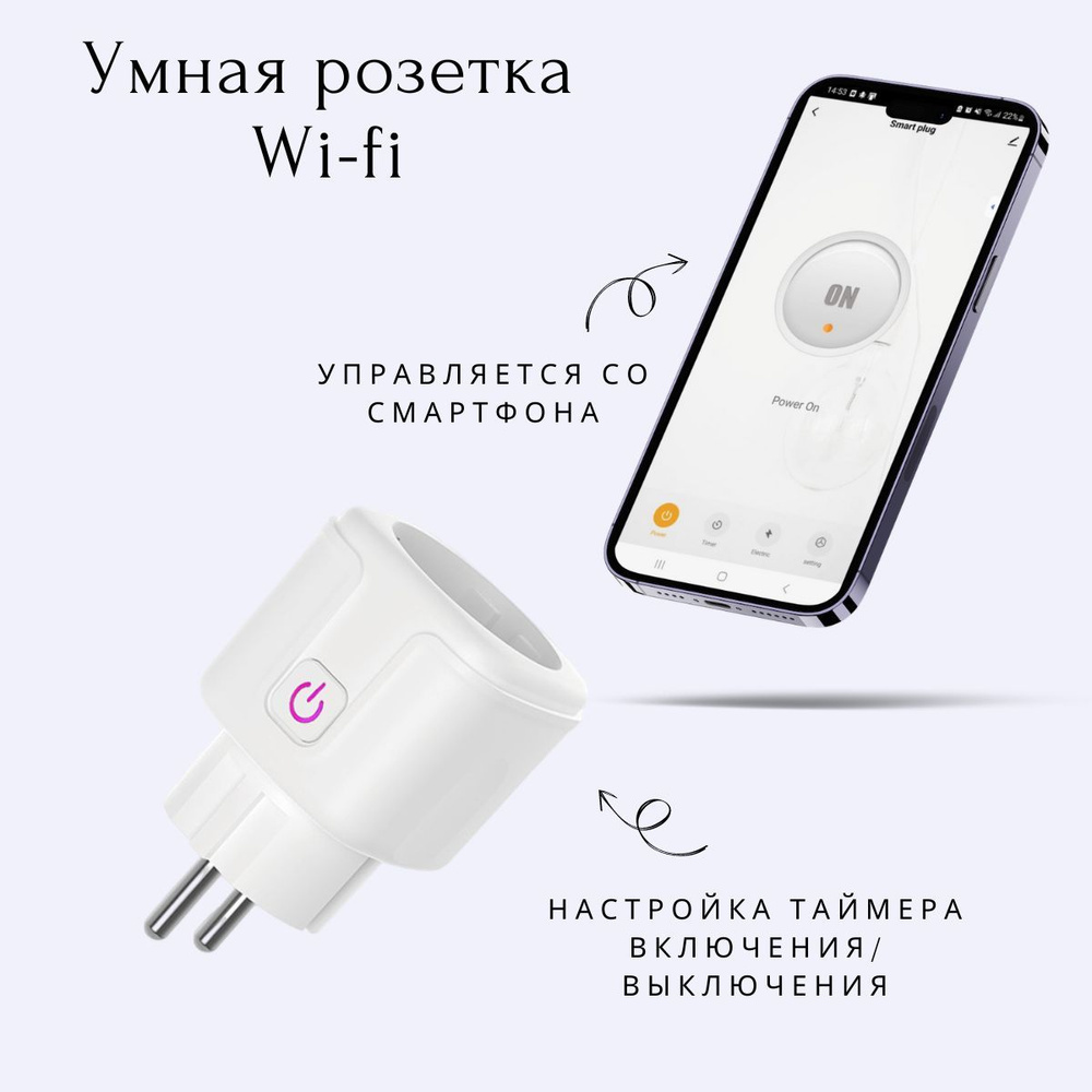 Умная розетка Wi FI, умная розетка с Алисой и таймером #1