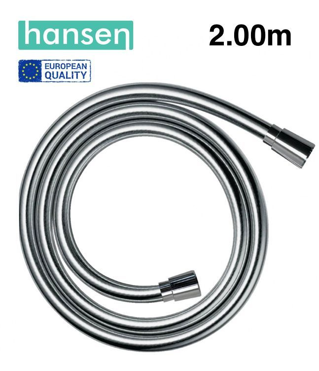 Hansen Silverflex Premium 2.00м шланг для душа в виниловой оплетке, защита от перекручивания, хром  #1