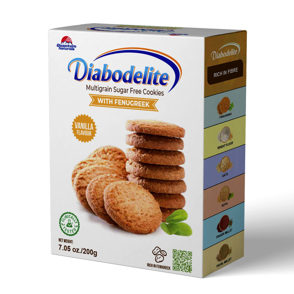 Печенье индийское мультизлаковое Diabodelite без сахара с пажитником и ванилью, 200 г  #1