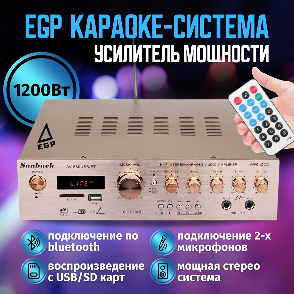 Интегральный усилитель EGP, Транзисторный, 2.1, DTS Digital Surround 5.1 -  купить по выгодной цене в интернет-магазине OZON (930981306)