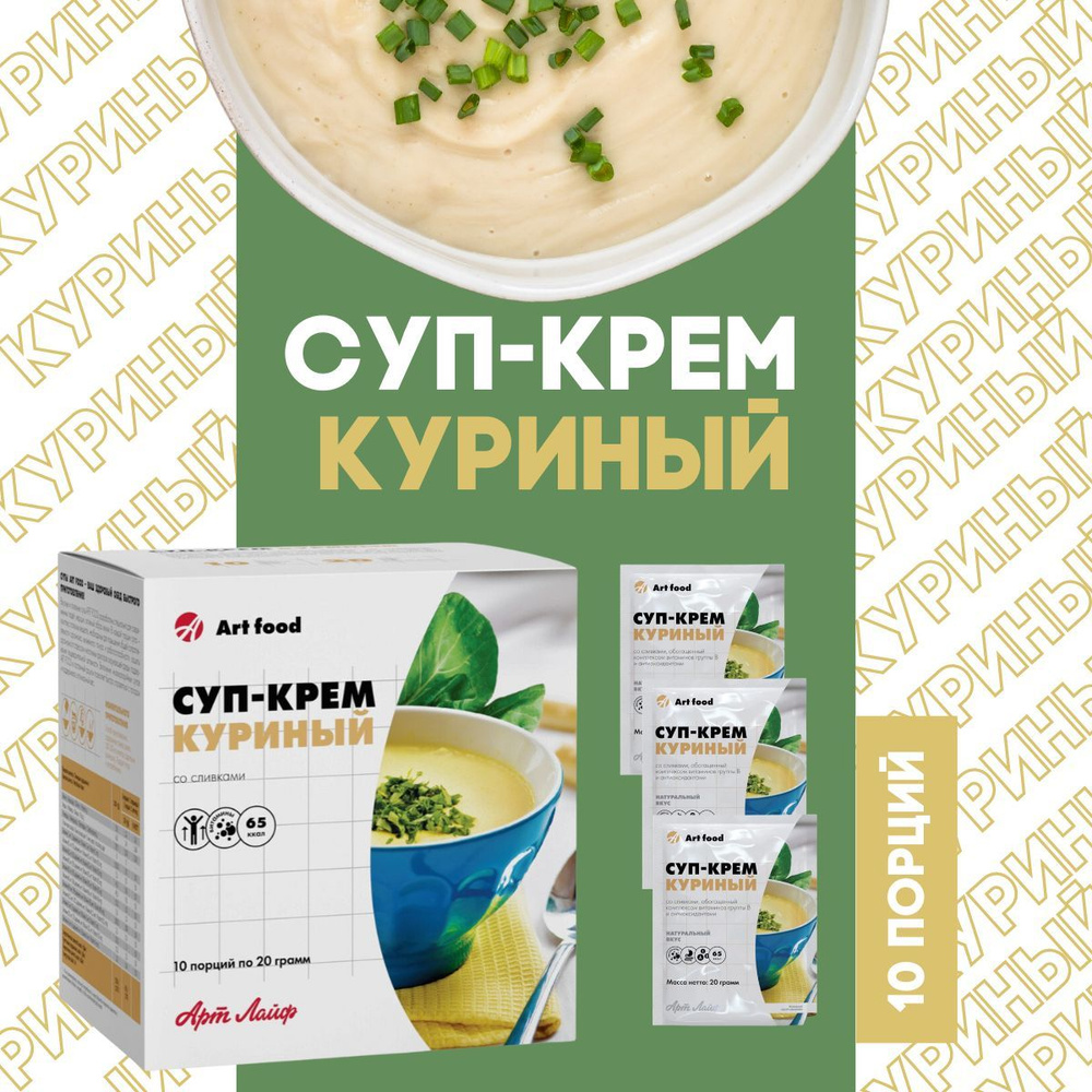 Сливочный суп с курицей и грибами