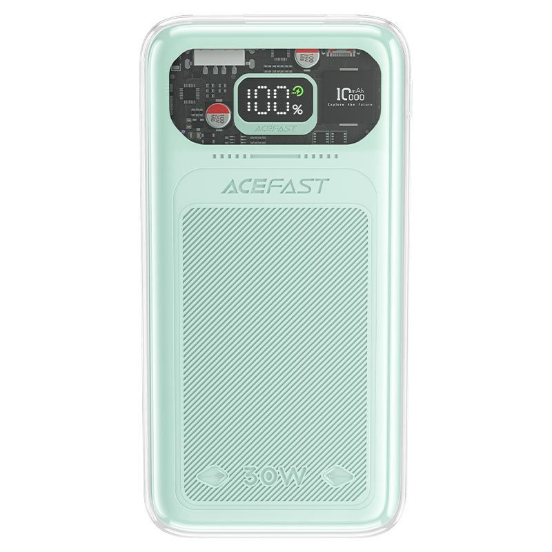 Аккумулятор внешний ACEFAST M1, 10000mAh, 1 USB, 2 Type-C выхода, PD30 Вт, QC3.0, дисплей, цвет: бледно #1