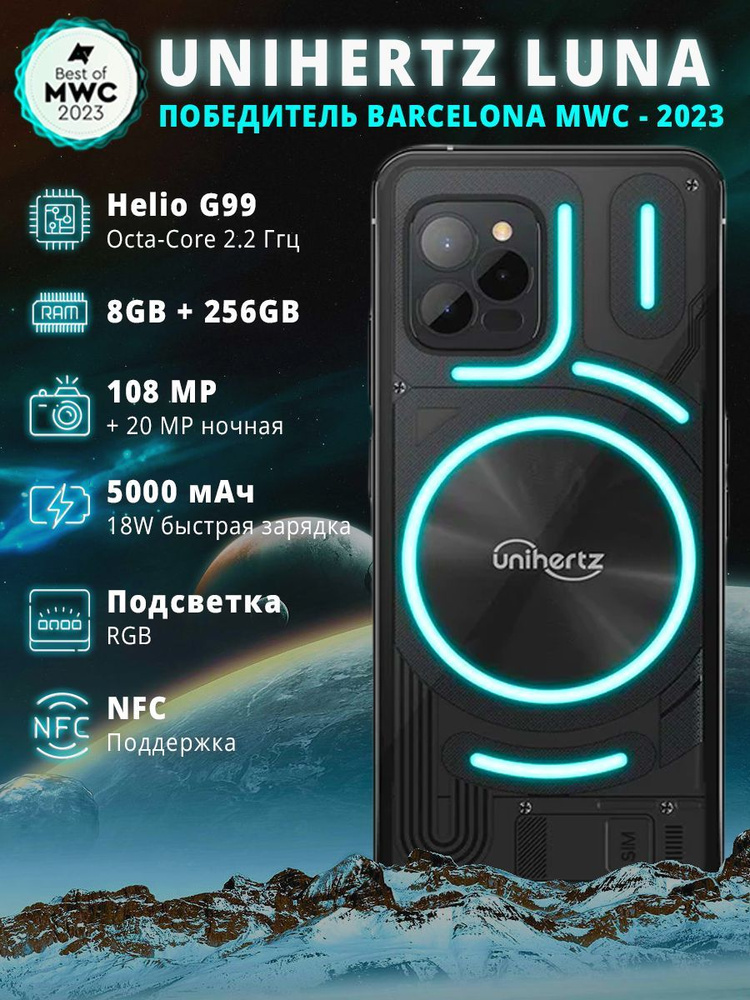 Unihertz Смартфон Luna 8/256 ГБ, черный #1