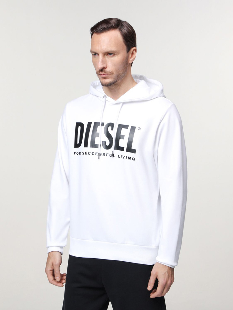 Diesel white hoodie sale