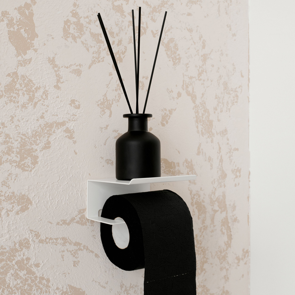 Держатель для туалетной бумаги белый настенный с полкой купить c ...