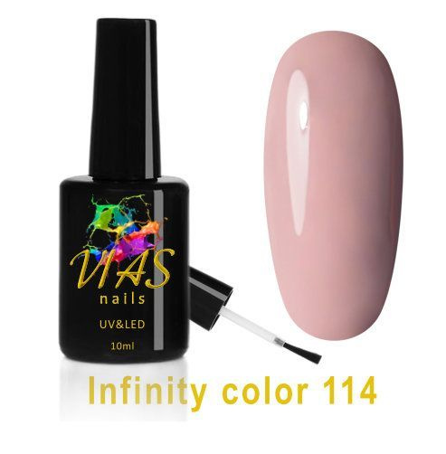 Гель-лак бежево-розовый, пыльная роза VIAS nails Infinity color 114 #1