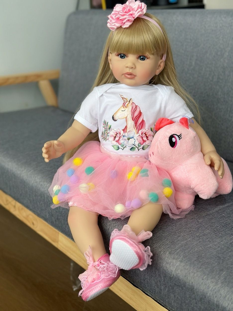 Кукла Реборн Силиконовая 60см девушка/ Реалистичная кукла - купить с ...