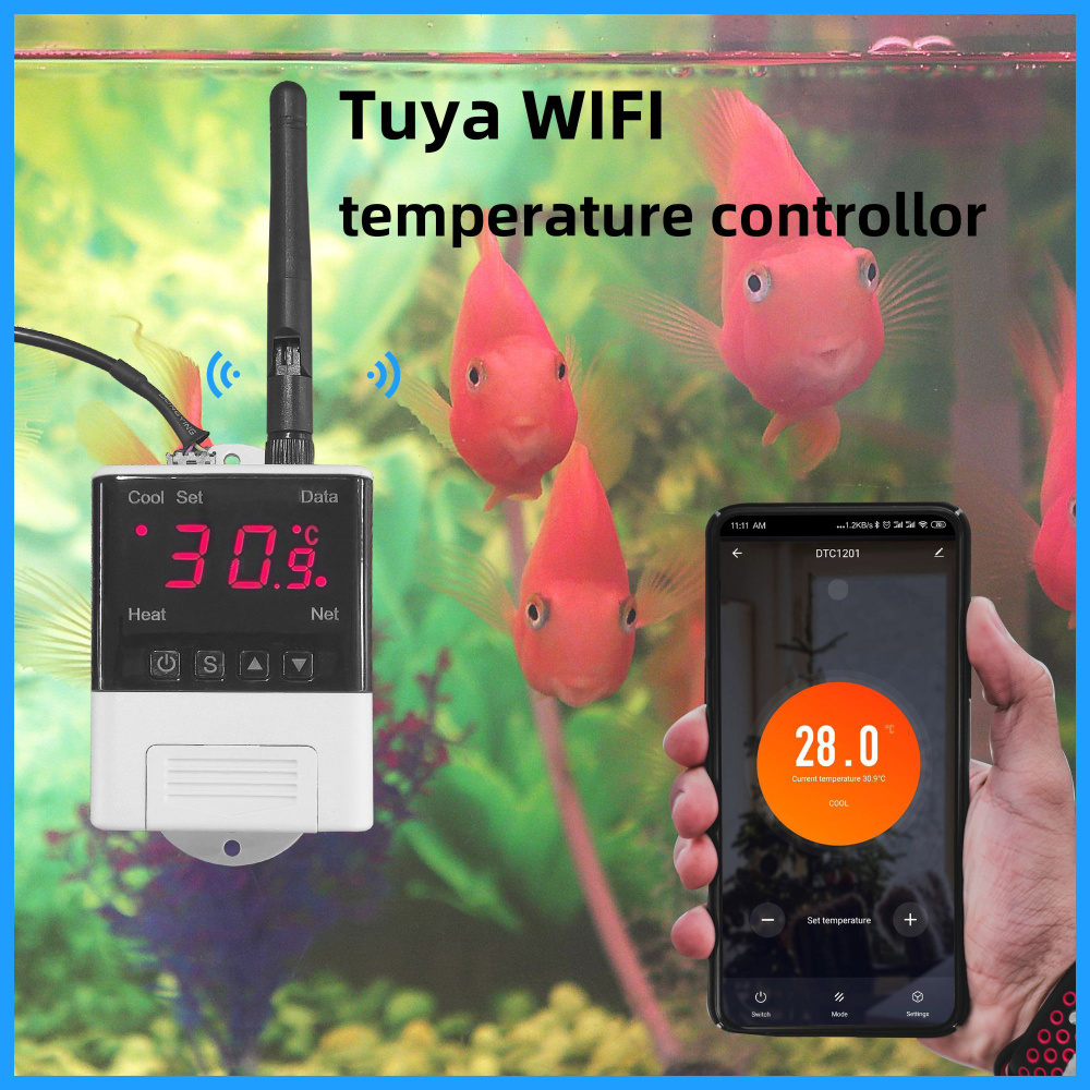 Умный термостат Tuya Minco heat DTC1201 Wifi AC 220V Регулятор температуры  с внешним датчиком для нагрева и охлаждения