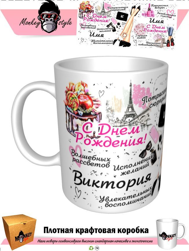 Кружка "Виктория. С днем рождения. BOSS", 330 мл, 1 шт #1