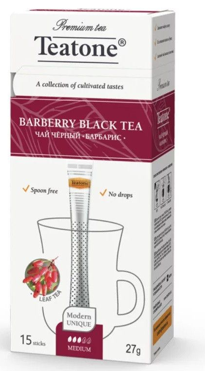 Чай листовой черный Барбарис Teatone 15 стиков #1