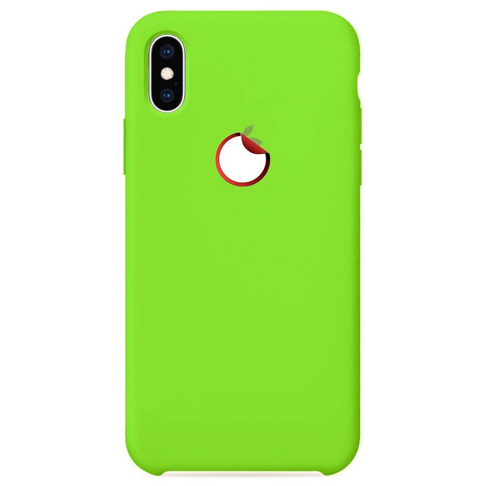 Силиконовый чехол для смартфона Silicone Case на iPhone Xs MAX / Айфон Xs  MAX с логотипом, салатовый - купить с доставкой по выгодным ценам в  интернет-магазине OZON (379165171)