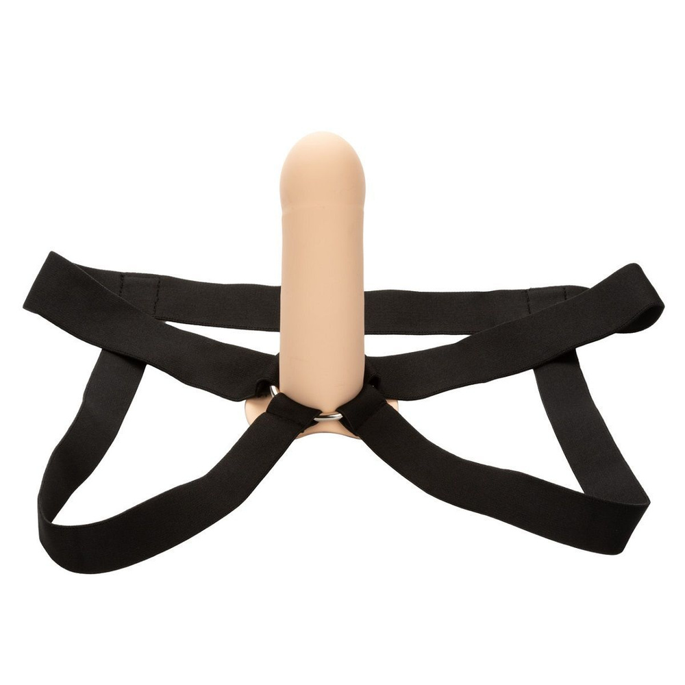 Телесный фаллопротез из силикона Extension with Harness - 15,75 см. California Exotic Novelties  #1