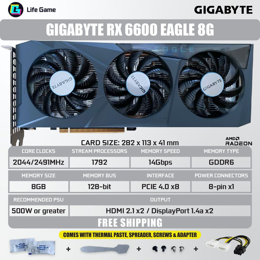 Видеокарта Gigabyte Radeon RX 6600, 8 ГБ GDDR6 - купить по низким ценам ...