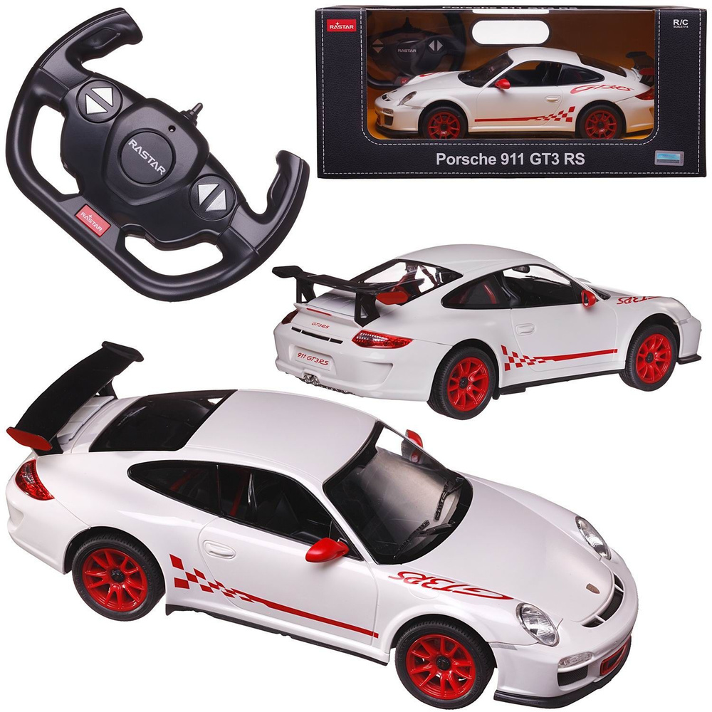 Машина р/у 1:14 Porsche GT3 RS, цвет белый, светящиеся фары - купить с  доставкой по выгодным ценам в интернет-магазине OZON (398946845)