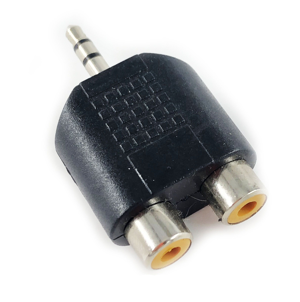 Переход Jack 3.5 мм штекер стерео - 2 x RCA гнездо пластик( 1 штука ...
