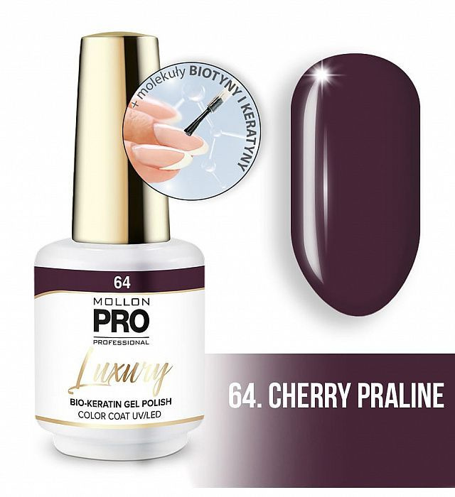 Mollon Pro/ Гель-лак LUXURY COLOR COAT №64 CHERRY PRALINE (8 ml) #1