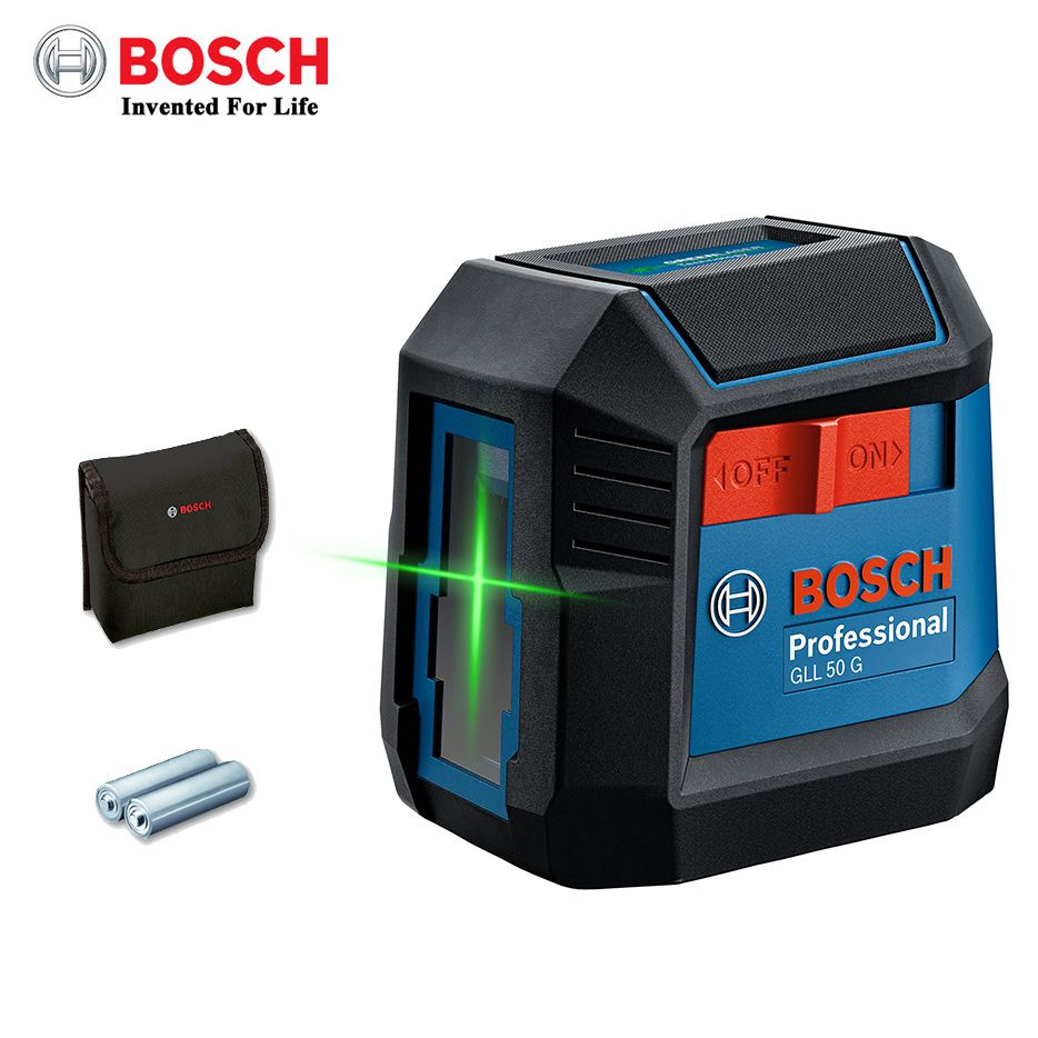 Купить Лазерный уровень Bosch GLL50G, 2 линии, зеленый луч, 15М, 0,6мм ...
