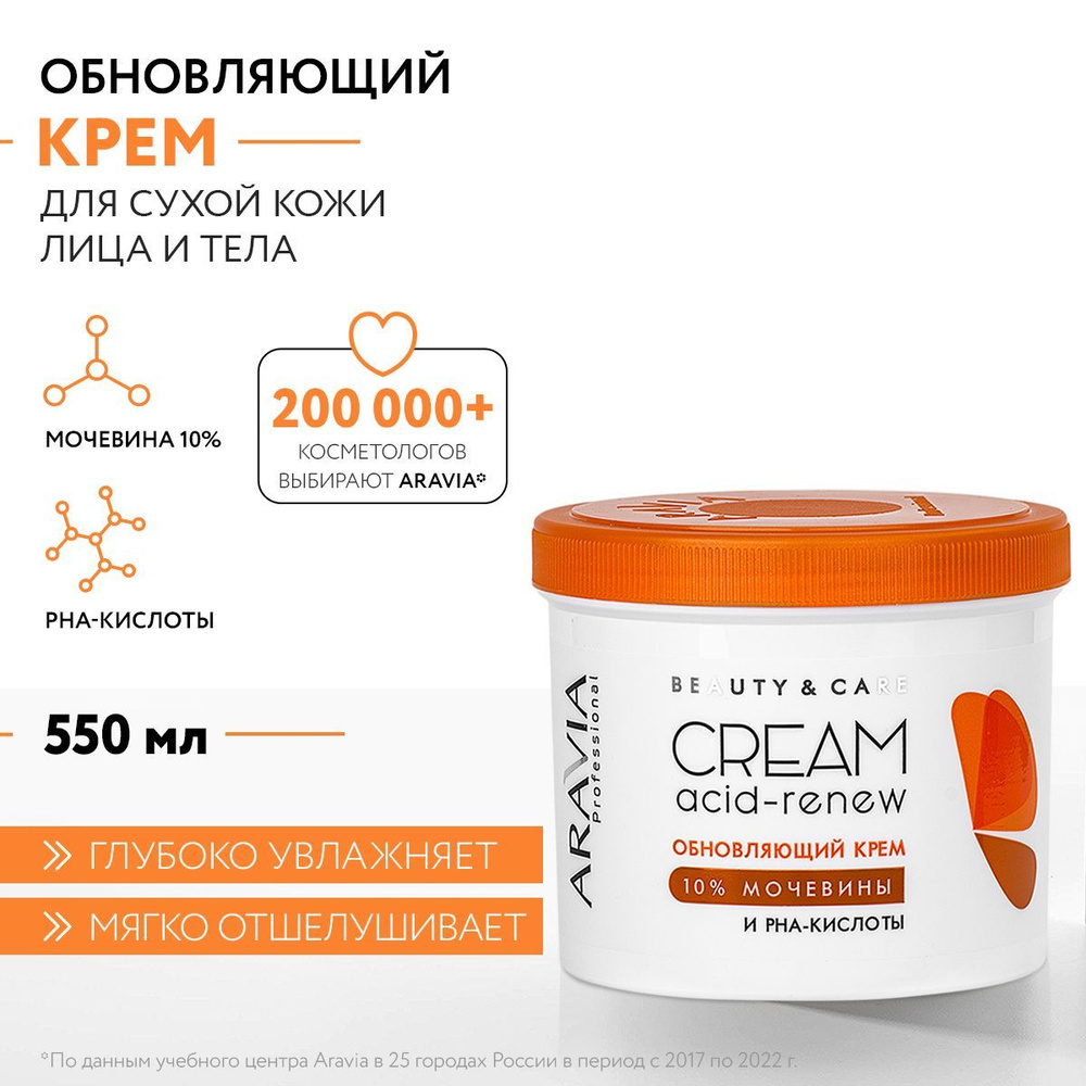 ARAVIA Professional Обновляющий крем с PHA-кислотами и мочевиной (10%) Acid-renew Cream, 550 мл. Уцененный #1