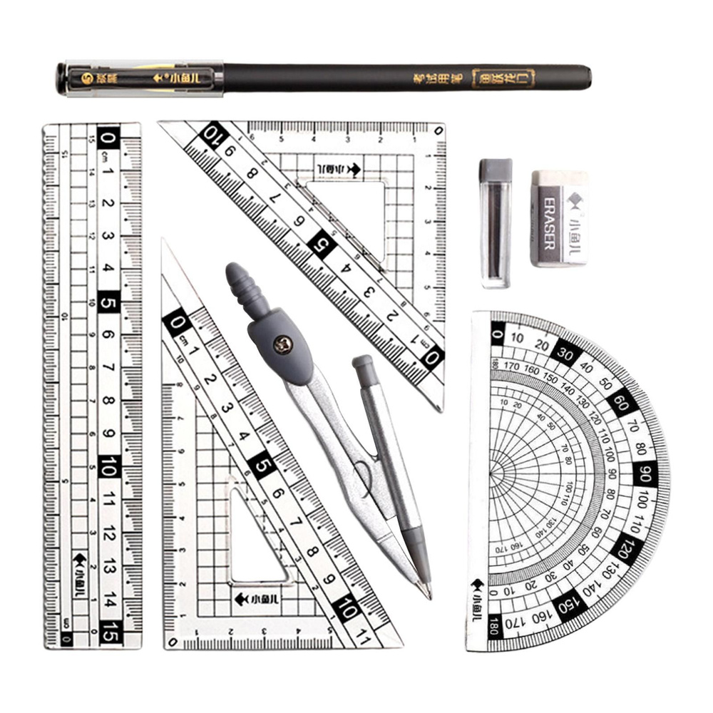 Набор линеек Измерительный транспортир Треугольная линейка 18смx7,2см ...