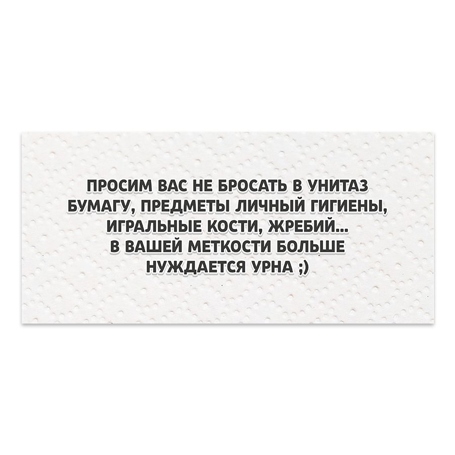 Табличка, на туалет, Мастерская табличек, Бумагу в унитаз не бросать 30x14 см  #1