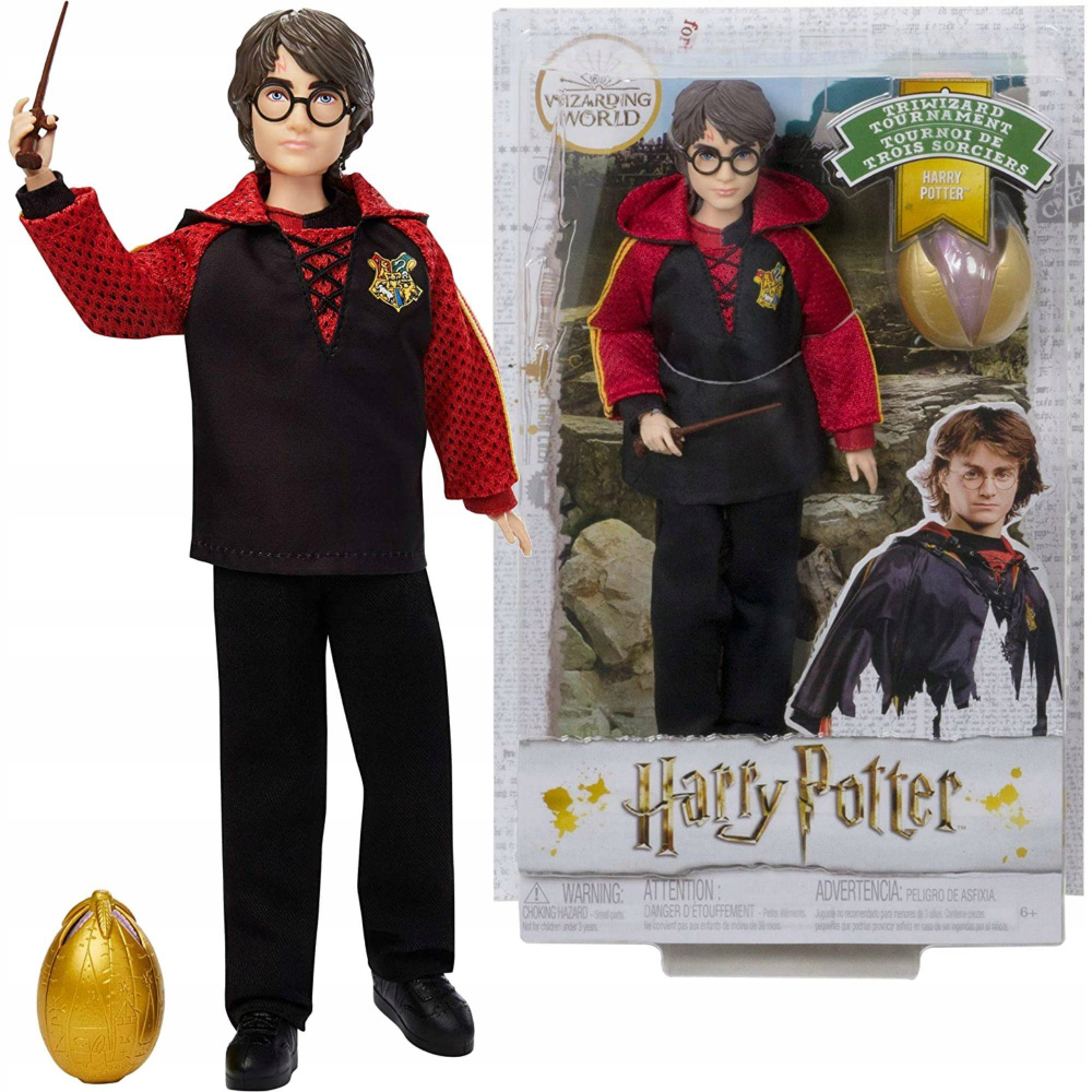 Кукла Mattel Harry Potter - Коллекционная кукла Гарри Поттер Турнир Трех Волшебников + Палочка и Золотое #1