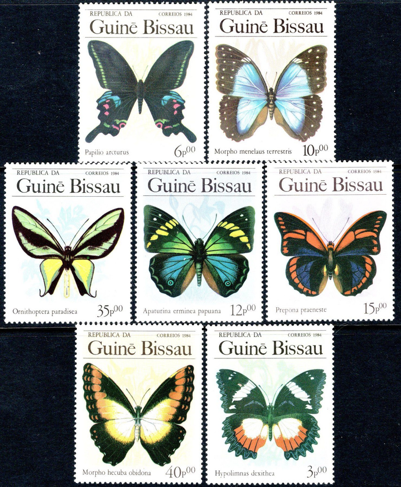 Набор марок. Фауна. Бабочки. Насекомые. #1