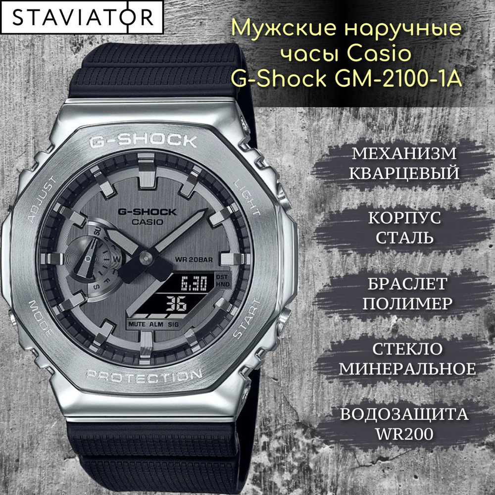 Японские мужские наручные часы Casio G-Shock GM-2100-1A