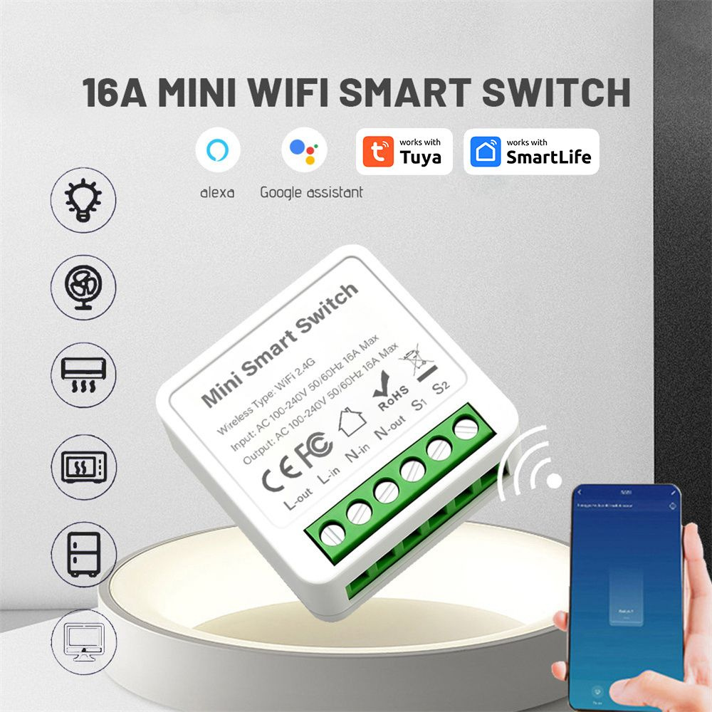 Модуль Управления / Умное встраиваемое Wi-Fi реле для умного дома Алиса  Mini Smart Switch 16A - купить с доставкой по выгодным ценам в  интернет-магазине OZON (934407170)