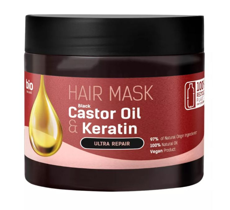 BIO NATURELL Маска для волос Черное Касторовое масло и Кератин ...